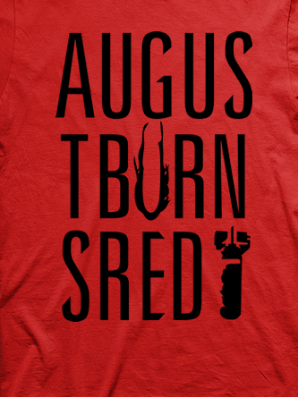 Layout da camiseta da banda August Burns Red