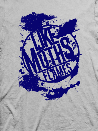 Layout da camiseta da banda Like Moths To Flames