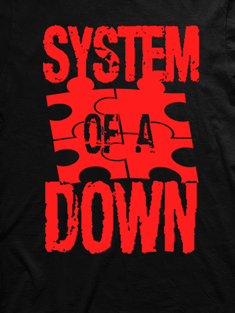 Layout da camiseta da banda System of a Down