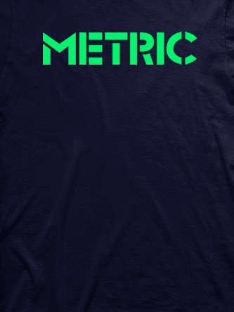 Layout da camiseta da banda Metric