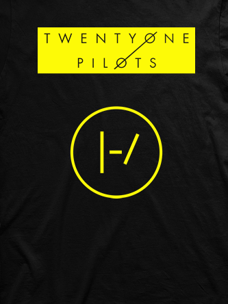 Layout da camiseta da banda Twenty One Pilots