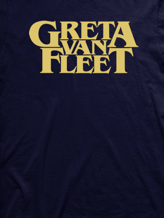 Layout da camiseta da banda Greta Van Fleet