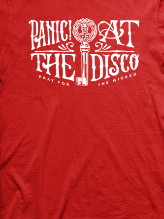 Layout da camiseta da banda Panic! At The Disco