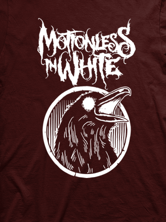 Layout da camiseta da banda Motionless In White