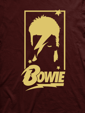 Layout da camiseta da banda David Bowie