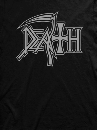 Layout da camiseta da banda Death