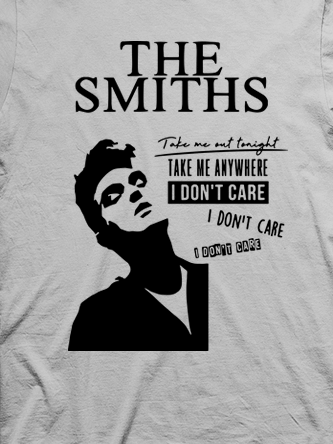Layout da camiseta da banda The Smiths