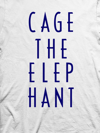 Layout da camiseta da banda Cage The Elephant