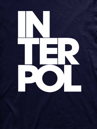 Layout da camiseta da banda Interpol