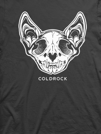 Layout da camiseta da banda Skull Cat Black