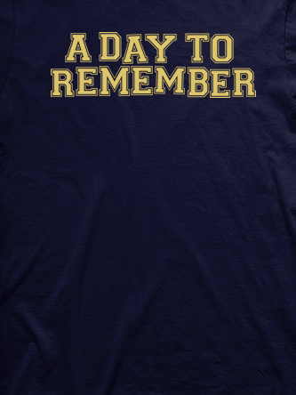 Layout da camiseta da banda A Day To Remember