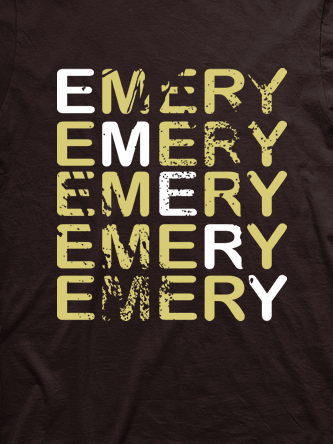 Layout da camiseta da banda Emery