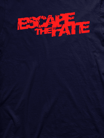 Layout da camiseta da banda Escape The Fate