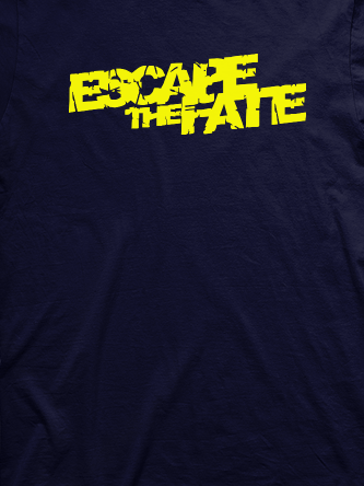 Layout da camiseta da banda Escape The Fate