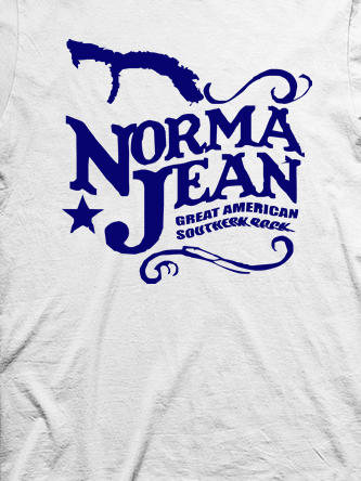 Layout da camiseta da banda Norma Jean