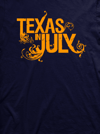 Layout da camiseta da banda Texas In July