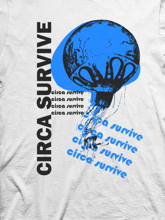 Layout da camiseta da banda Circa Survive