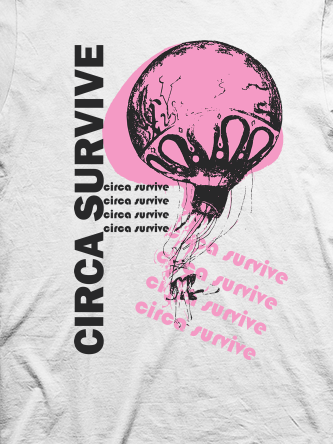 Layout da camiseta da banda Circa Survive