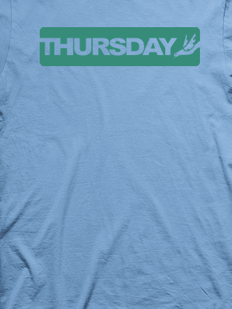Layout da camiseta da banda Thursday