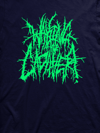 Layout da camiseta da banda Waking The Cadaver