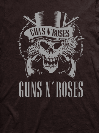 Layout da camiseta da banda Guns N Roses