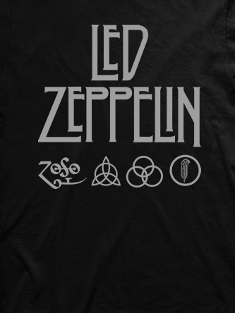 Layout da camiseta da banda Led Zeppelin