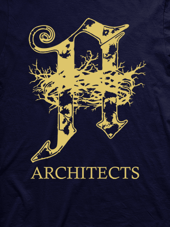 Layout da camiseta da banda Architects