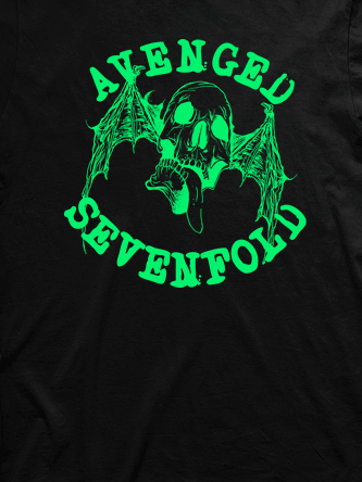 Layout da camiseta da banda Avenged Sevenfold