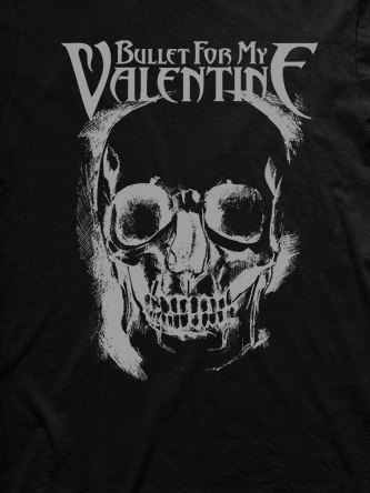 Layout da camiseta da banda Bullet For My Valentine