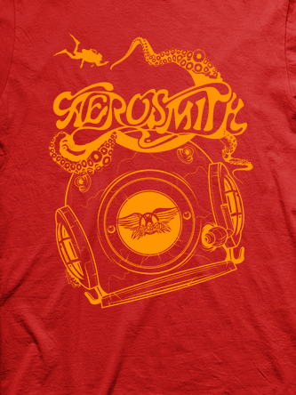Layout da camiseta da banda Aerosmith