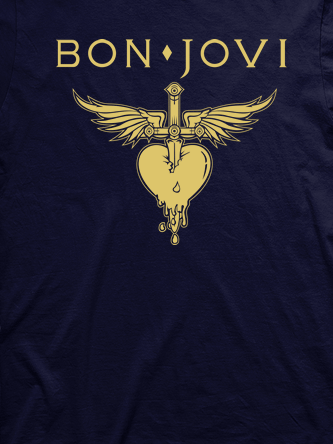 Layout da camiseta da banda Bon Jovi