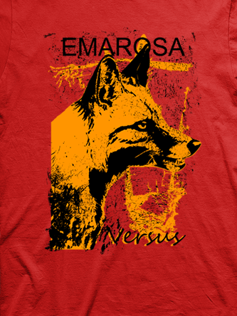 Layout da camiseta da banda Emarosa