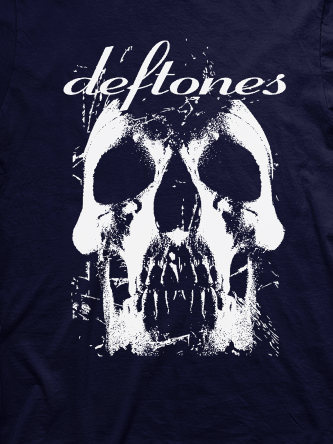 Layout da camiseta da banda Deftones