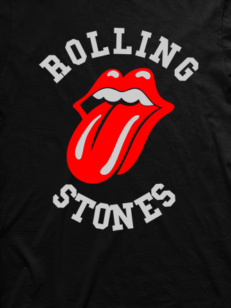Layout da camiseta da banda The Rolling Stones