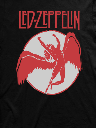 Layout da camiseta da banda Led Zeppelin