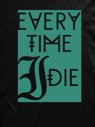 Layout da camiseta da banda Every Time I Die
