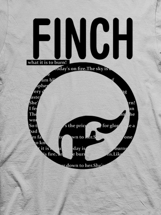 Layout da camiseta da banda Finch