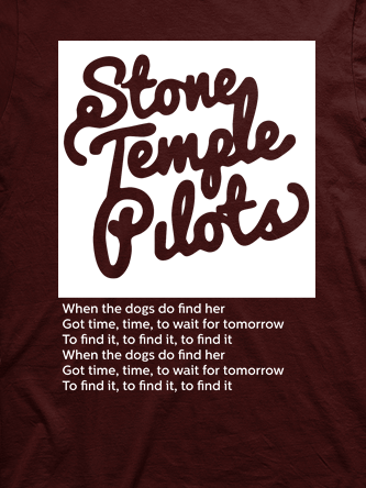 Layout da camiseta da banda Stone Temple Pilots