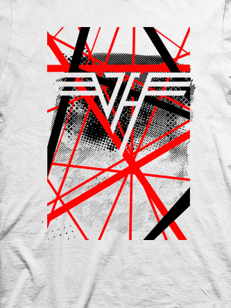 Layout da camiseta da banda Van Halen