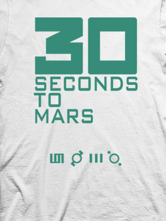 Layout da camiseta da banda Thirty Seconds To Mars