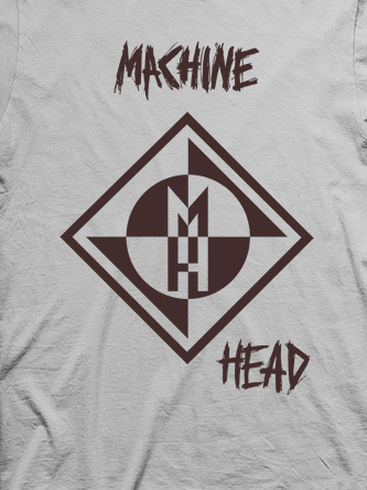 Layout da camiseta da banda Machine Head