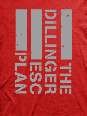 Layout da camiseta da banda The Dillinger Escape Plan