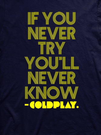 Layout da camiseta da banda Coldplay