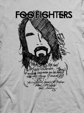 Layout da camiseta da banda Foo Fighters