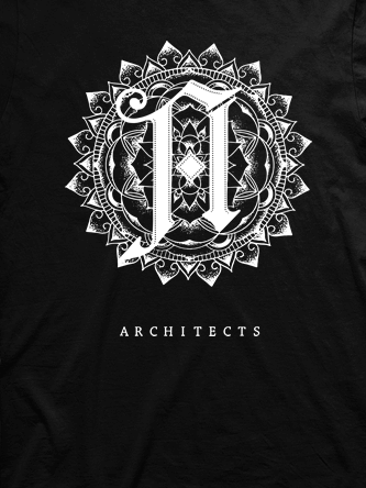 Layout da camiseta da banda Architects