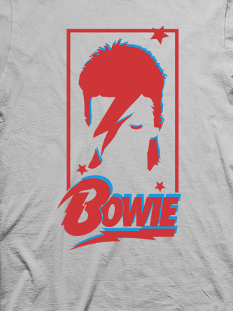 Layout da camiseta da banda David Bowie