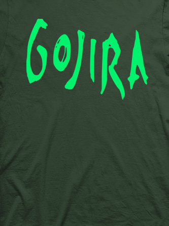 Layout da camiseta da banda Gojira