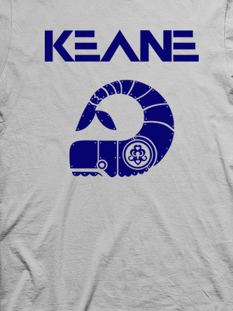 Layout da camiseta da banda Keane