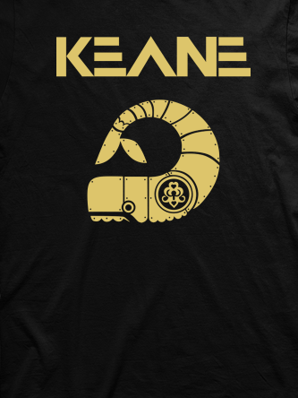 Layout da camiseta da banda Keane