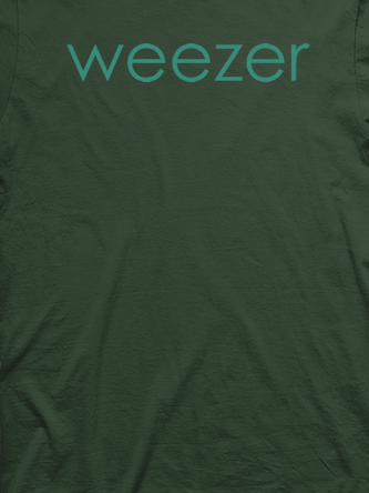 Layout da camiseta da banda Weezer